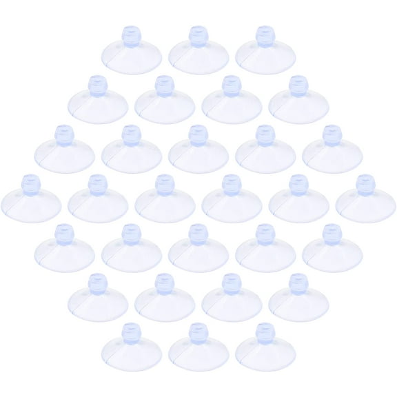 30 Pack Glass Table Suction Cups 18mm Rubber Suction Cup Hangers Without Hooks, Anti-Collision Suction Cups Transparent Suckers, Clear Plastic Suction Cups Desk Suction Pads for Furniture