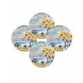 thumbnail image 7 of 15 Inch Round Placemats Set of 4, Sunflowers Trucks Non Slip Heat Insulation PP Table Mats, Spring Farmhouse Eucalyptus Teal Wood Washable Place Mats for Kitchen Dining Party Table Decor, 7 of 7