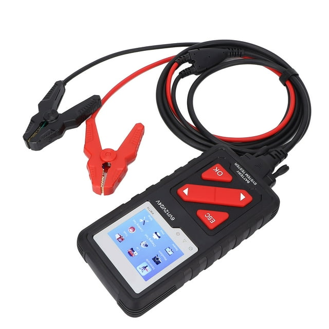 Digital Battery Tester, Multi Language Universal Car Battery Checker Misconnection Protection 6-24V 100-2000CCA For Motorcycles For Trucks