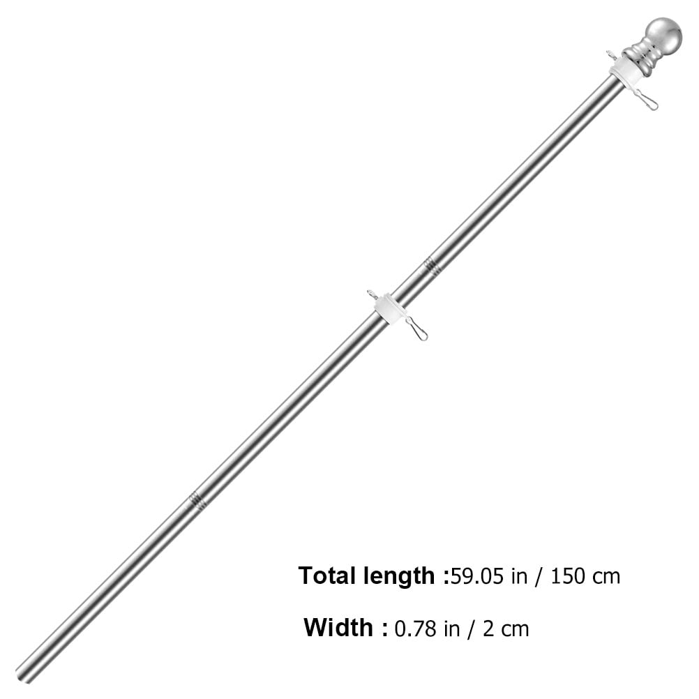 Omeite 1.5m Stainless Steel Rotating Flagpole with Three-Section or Four-Section Design, Randomly Selected Style