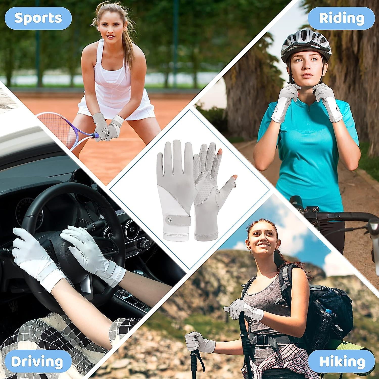 Gants Anti Uv Femme Gants Anti UV Pour Femmes, Gants De Conduite D'été - Gants De Cyclisme UPF 50+ à écran Tactile à Doigt Complet - Gants UV Respirants à Paume Creuse