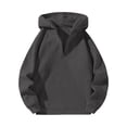 thumbnail image 2 of Domuza Quarter Zip Up Hoodie for Men Long Sleeve Drop Shoulder Fleece Sweatshirt Fall Winter Stylish Casual Pullover Hoodies Streetwear Dark Gray S, 2 of 6