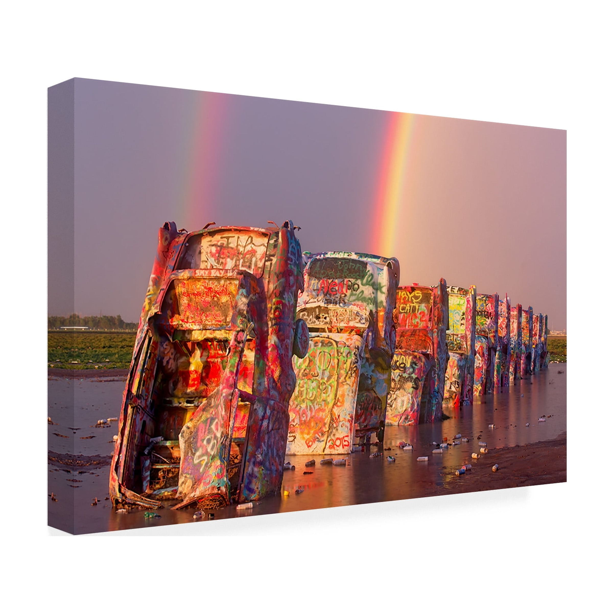 Cadillac Ranch Rainbow' Canvas Art by Mike Jones Photo