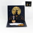 thumbnail image 4 of 4Pack Halloween Cards,3D Pop Up Card Showing Ghost Pumpkin Witch Spider Bat Tombstone Skull Head House Moon Tree best Halloween Greeting Cards for Kids, 4 of 5