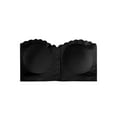thumbnail image 2 of Deago Wireless Strapless Bras for Women Front Closure Non-Slip Padded Bandeau Bralette Comfort Wavy Edge Tube Top Bra (Black, XL), 2 of 9