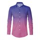 thumbnail image 4 of Camisas Oversize Hombre Top de camisa con botones de solapa con estampado 3D digital degradado informal para hombre (Purple, 3XL), 4 of 5