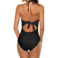 thumbnail image 4 of NICKSUN Maillot de Bain une Pièce pour Femmes Contrôle du Ventre Maillot de Bain Modeste Col en V, 4 of 9