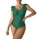 thumbnail image 1 of Gibobby Trajes de Baño Mujer Completo Traje de baño grande de manga de sólida de bikini de moda de playa de verano de talla grande para mujer(Verde,CH), 1 of 4