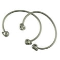 thumbnail image 3 of 2 pulseras de plata tibetana con base en blanco y cabeza de calavera para hombre., 3 of 4