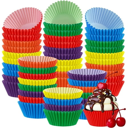 1200 Pieces Rainbow Cupcake Liners Standard 2 Inch Paper Baking Cups Muffin Liners Cupcake Wrappers Creaseproof Muffin Cups for Weddings, Birthdays, Baby Showers