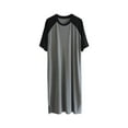 thumbnail image 1 of Sonducket Men Nightshirt Cotton Raglan Sleepwear Lightweight Neck Pajama Splicing Dress Round Sleep Breathable Shirt Nightgown Type9 NO9, 1 of 6