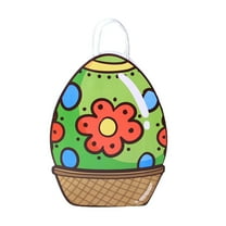 Larcenciel Easter Gift Bags with Handles Green, Cute Egg Paper Party Favor Bags for Easter Party Favors, Unique Colorful Gift Wrap Bags Goodie Bags for Kids Party, Holiday, Brithday, 7.5"x6.3"