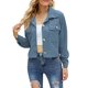 thumbnail image 2 of Chaqueta de bolsillo para mujer, chaqueta de manga larga con solapa, chaqueta informal, chaqueta de color puro, chaqueta de funcionamiento suave, 2 of 6