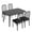 1+4 Set Black, variant on Accreate 3 Piece Glass Dining Table and Chairs, Chamfered Design, Space-Saving Kitchen Set