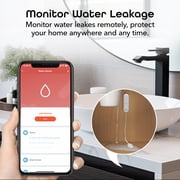 Geeni Smart WiFi Water Leak Detector & Sensor, 80dB Alarm for Basement, Kitchen, Bathroom, White