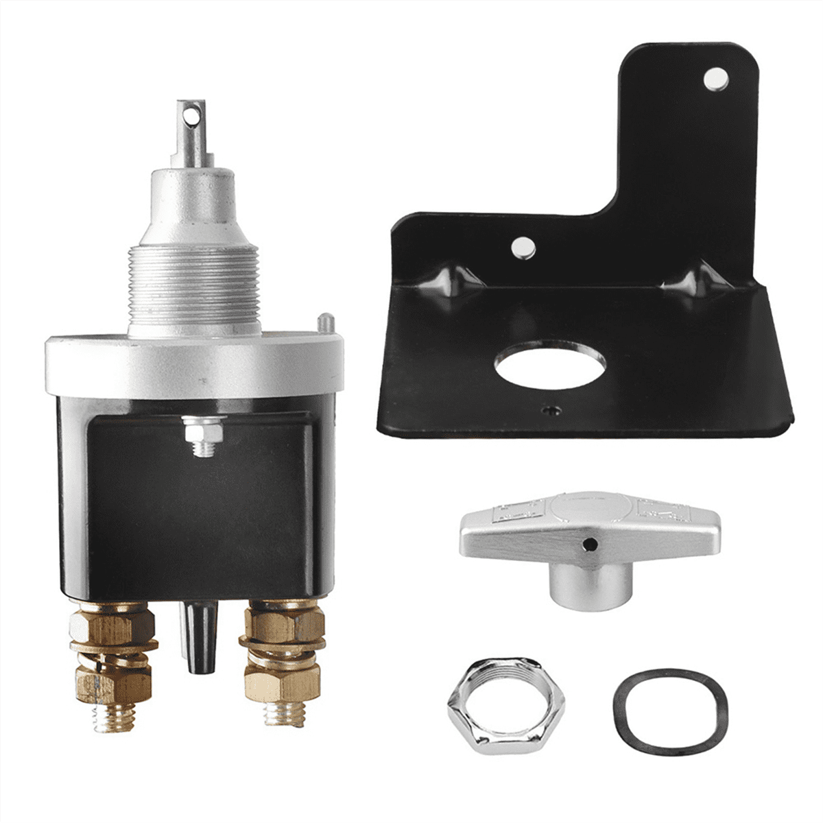 12V Battery Switch Heavy Duty Battery Circuit Cutter Disconnecter Isolator with Keyhole for RV Camperize A,1 x battery disconnect switch 1 x locking plate,Black