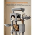 thumbnail image 4 of Árbol para Gatos Feandrea Gris Paloma UPCT182G01 175 cm con 2 Cuevas, 4 of 7