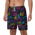 thumbnail image 2 of Qekee Graffiti Art print Mens Swim Quick Dry Stretch Swim Shorts Lining Bathing Suits Swimwear Beach Shorts with Pockets, 2 of 9
