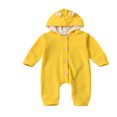 thumbnail image 1 of OUSITAID Baby Solid Hooded Romper Long Sleeve Front Single Breasted Bodysuit, 1 of 5