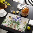 thumbnail image 3 of Spring Easter Placemats Set of 4, Purple Floral Summer Botanical Rustic Placemats for Dining Table, Place Mats for Kitchen Tabletop, Waterproof Wipeable Dining Table Mats Set, 3 of 9