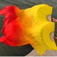 thumbnail image 4 of Abanico de danza de seda de imitación, abanico de danza, abanico de llama larga, abanico degradado, abanico largo y grueso, abanico de danza del vientre para niños adultos, 4 of 5