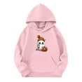 thumbnail image 5 of Abcomgle Halloween Hoodies for Kids Cute Ghost Drinking Coffee Sweatshirts with Hooded Lightweight Long Sleeve Girls Pullover Sweatshirt with Pocket Fall Holiday Sweaters for Teen Girls,13-14 Years, 5 of 6