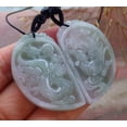 thumbnail image 2 of Pair Certified Green Burma Natural A Jade jadeite Pendant Dragon Phoenix Necklace 653140 TN, 2 of 10