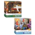 thumbnail image 1 of Eurographics 2-pack Puzzle Set- Knittin’ Kittens and Cat Nap Oversize 500-pieces, 1 of 1