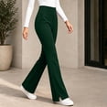 thumbnail image 6 of Yerovir Womens Fleece Lined Pants Thermal Straight Leg Yoga Pant High Waisted Stretchy Lounge Trousers for Work or Casual(Green,Medium), 6 of 9