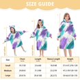 thumbnail image 4 of FORMRS Wearable Blanket Hoodie with Sleeves for Kids Cozy Flannel Sweatshirt, Green Drawing, 4 of 7