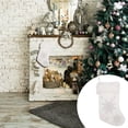 thumbnail image 5 of Vrorvz Snowflake Embroidered Christmas Stocking Christmas Decorations Christmas Ornaments Soft Lightweight Fabric Tree Fireplace Room Decor Adds Warm Festive Mood 17.7In White, 5 of 5
