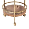 thumbnail image 7 of 34 Inch 2 Tier Industrial Style Tea and Bar Cart, Live Edge Mango Wood Shelves, Metal Frame, Brown, Brass- Saltoro, 7 of 7