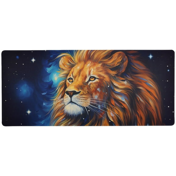 JSTEL Lion Galaxy Large Gaming Mouse Pad Big Mousepad Mice Keyboard Mat with Non-Slip Rubber Base for Computer Laptop Home & Office, 31.5 X 11.8 inch