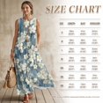 thumbnail image 5 of FOR U DESIGNS Cherry Blossom Stripe Print Couple Outfits Womens Dress and Mens Shirt, Linen-Style V Neck Men Button Down Shirt Flowy Soft Women Sleeveless Sundress, 5 of 7