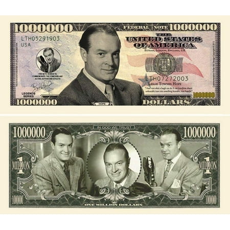 50 Bob Hope Million Dollar Bill with Bonus “Thanks a Million” Gift Card