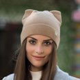 thumbnail image 4 of D-GROEE Women Cat Ear Beanie Hat Wool Braided Knit Trendy Winter Warm Cap, 4 of 8