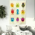 thumbnail image 3 of Alien Tapestry, Colorful Monsters Extraterrestrial Beings Illustration Childish Cartoon Art, Wall Hanging for Bedroom Living Room Dorm Decor, 40W X 60L Inches, Cream and Multicolor, by Ambesonne, 3 of 5