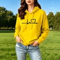 thumbnail image 2 of BUIGTTKLOP Women's Graphic Hoodies Heart Print Drawstring Long Sleeve Pocket Sweatshirt Pullover Tops with Pockets, 2 of 8