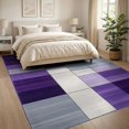 thumbnail image 3 of ODIKA 8'x10' Washable Area Rug Durable, Non-Slip Purple Abstract Geometric Interlocking Blocks Ombre Gradient for Living Room, Under Sectional, Family, 3 of 7
