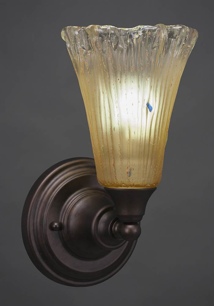 Wall Sconce with Amber Crystal Glass Shade in Bronze Finish Walmart
