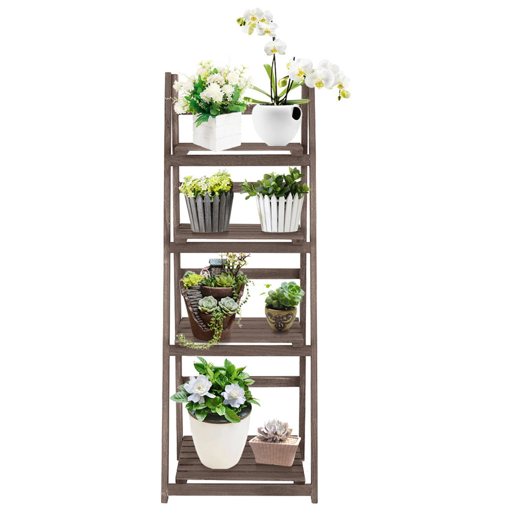 Details about   Flower Plant Display Rack Shelves Stand Wood Storage Outdoor Holder Garden Decor 