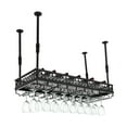 thumbnail image 6 of Hanging Wine Rack with Glass Holder Ceiling Wine Glass Rack Height Adjustable Black, 6 of 12