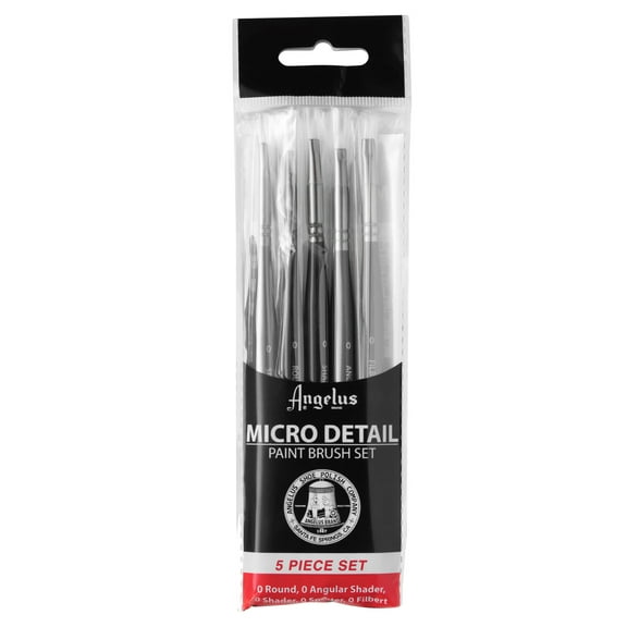 Angelus Acrylic Paint Brush Sets, Micro Detail 5-Brush Set