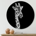 thumbnail image 2 of Designart 'Close Up Portrait Of A Giraffe On Black II' Farmhouse Circle Metal Wall Art 11x11 - Disc of 11, 2 of 5
