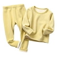 thumbnail image 2 of Great Gifts for less Children's Thermal Underwear Set Padded And Thickened Winter Boys Boys Baby Fall Clothes And Pants Yellow 9Years, 2 of 4