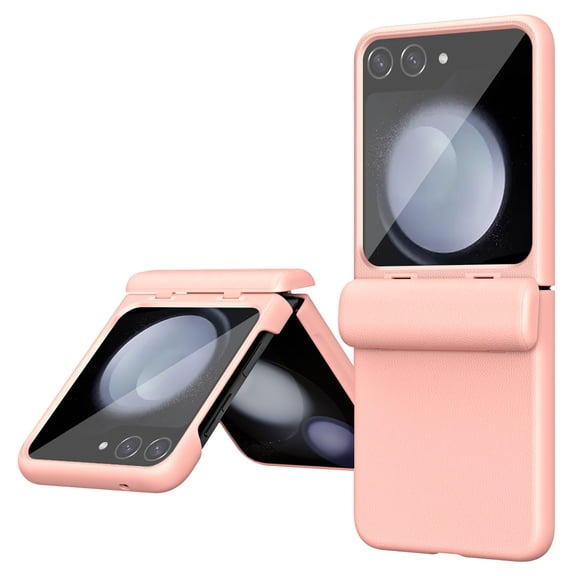 Allytech Upgrade Case for Samsung Galaxy Z Flip5 with Build in Scree Protector, Full Body Shockproof Hinge Protection Rugged Hybrid Solid Color Chic Phone Case for Galaxy Z Flip 5 5G - Pink