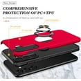thumbnail image 5 of for Samsung Galaxy S24 Plus Case, Built in Hidden 360° Rotatable Stand Magnetic Metal Ring Holder, Military Grade Shockproof Protective Phone Cover(Red), 5 of 8