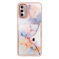 thumbnail image 3 of For Motorola Moto G Stylus 4G 2022 Marble Patterned Case with Card Holder, Back Folio Kickstand PU Leather + Soft Crystal Bumper Edge, Magnetic Clasp Back Cover,Marble #1, 3 of 6