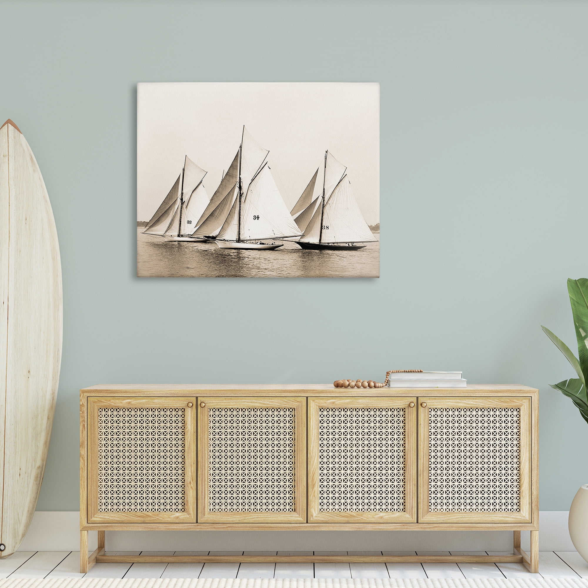 Stupell Industries Vintage Ship Fleet Transportation Photography Gallery Wrapped Canvas Art Print Wall Art, 48 x 36