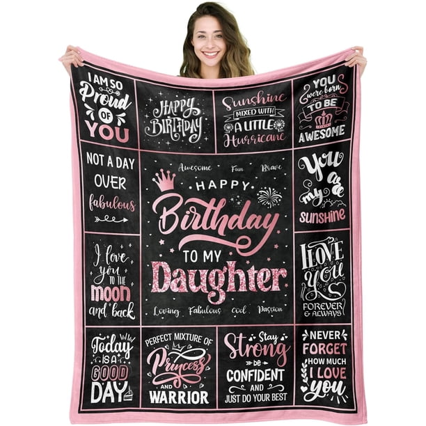 LHSHID Daughter Birthday Gifts Birthday Gifts Blankets for Daughter Happy Birthday Gifts for Daughter Adult from Mom Unique Daughter Birthday Gifts Ideas Throw Blanket 30"x40"